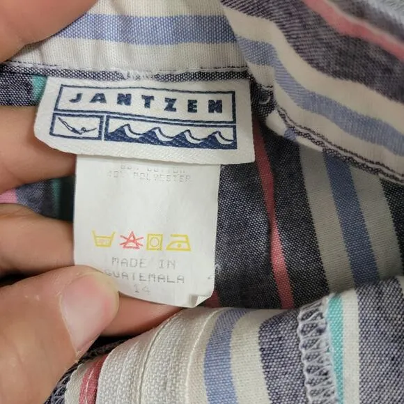 Jantzen 80s/90s Bermuda Shorts Womens 14 Colorful Striped High Rise