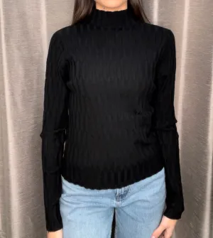 Kerisma Black Mock Neck Daza Sweater