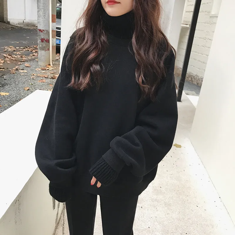 “KNIT TURTLENECK SWEATSHIRT” FAKE TWO PIECE W112016