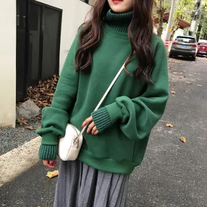 “KNIT TURTLENECK SWEATSHIRT” FAKE TWO PIECE W112016
