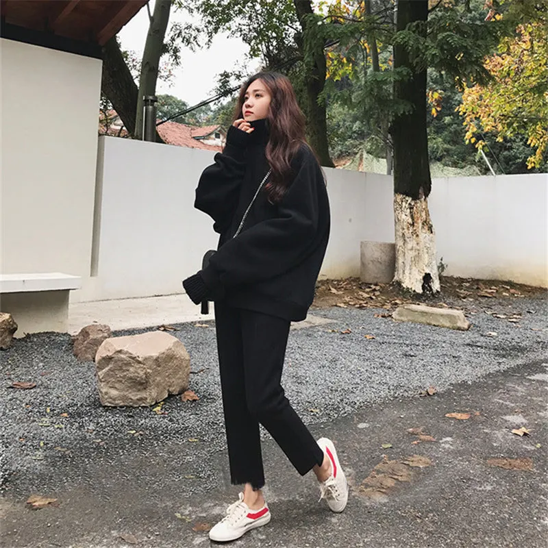 “KNIT TURTLENECK SWEATSHIRT” FAKE TWO PIECE W112016