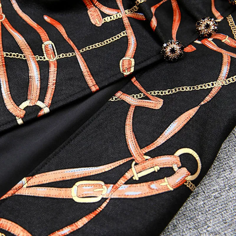 Lady Leather Skirts Genuine Sheepskin Printed Pleated Slit Sexy Hip Wrap Mid-Length Skirt 2022 Autumn Winter New TF4749