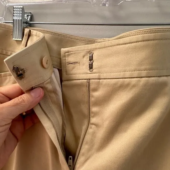 LAFAYETTE 148 NY Manhattan Bermuda Shorts Khaki Tan Beige Size 12