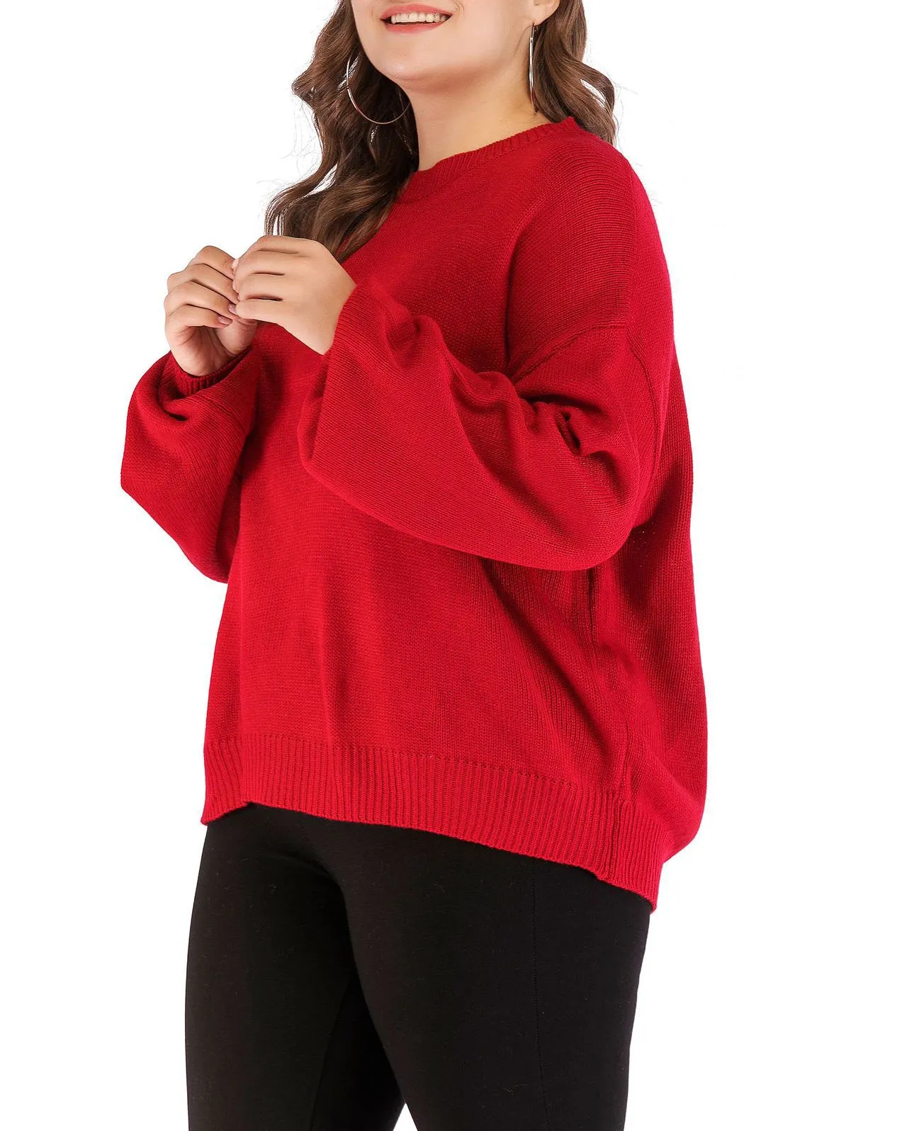 Large Size Women's Shirt Round Neck Shirt