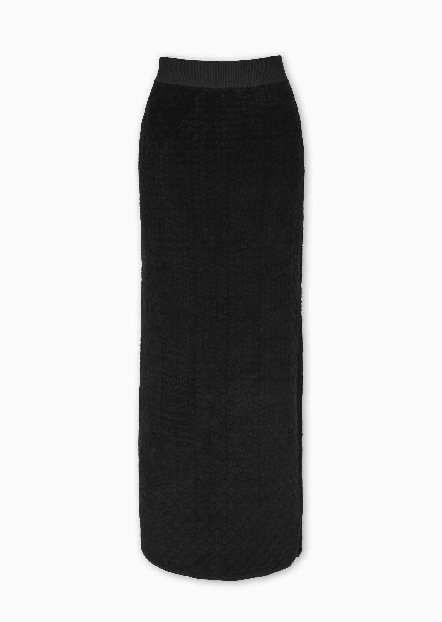 Leslee - Polka Dot Velour Ankle Length Skirt