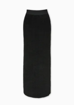 Leslee - Polka Dot Velour Ankle Length Skirt