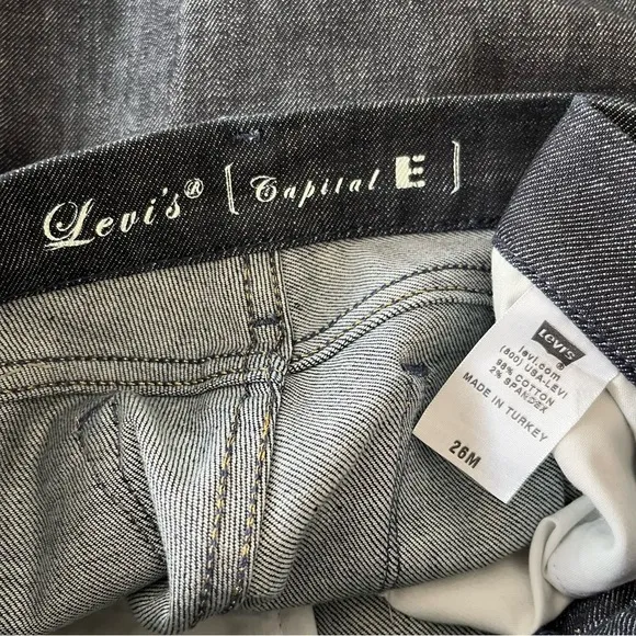 [levi’s capital E] nwot premium dark wash tailored bermuda denim jean shorts 26