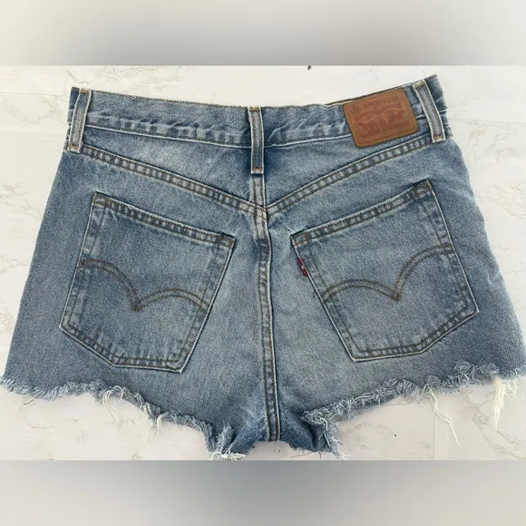 LEVIS Distressed 501 ORIGINAL FIT HIGH RISE SHORTS
