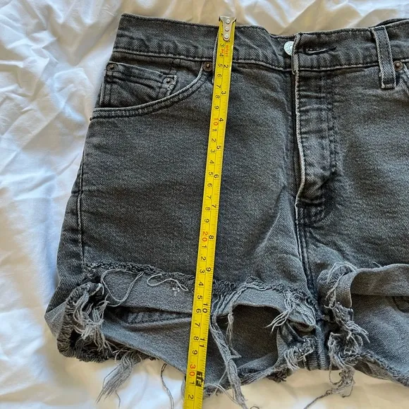 Levi’s high waisted black / gray jean shorts