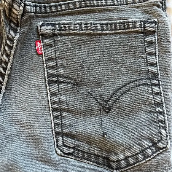 Levi’s high waisted black / gray jean shorts