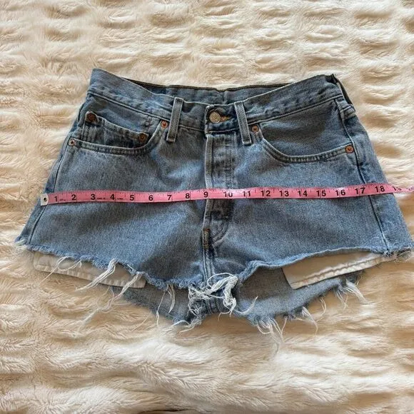 Levi's Light Blue Denim High Waisted Jean Shorts