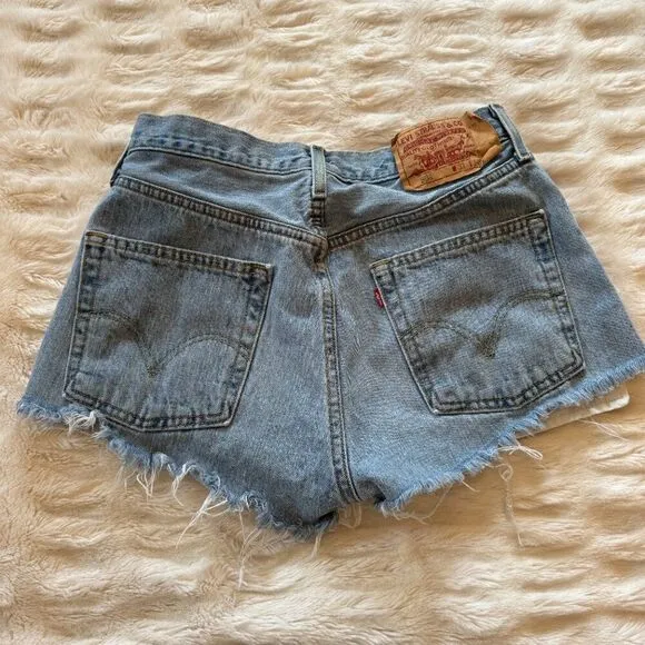 Levi's Light Blue Denim High Waisted Jean Shorts
