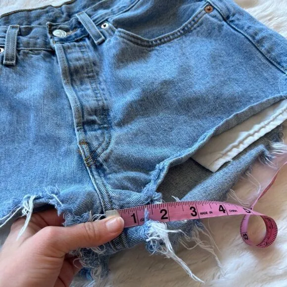 Levi's Light Blue Denim High Waisted Jean Shorts