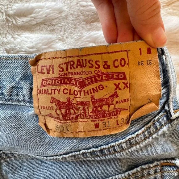 Levi's Light Blue Denim High Waisted Jean Shorts