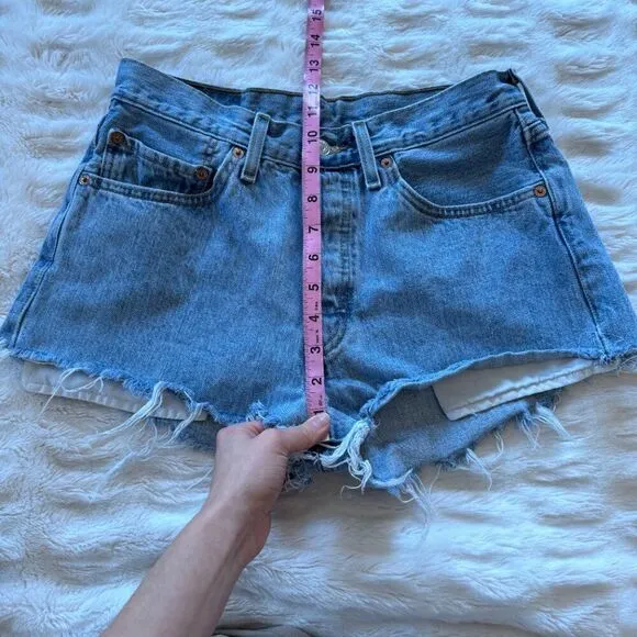 Levi's Light Blue Denim High Waisted Jean Shorts