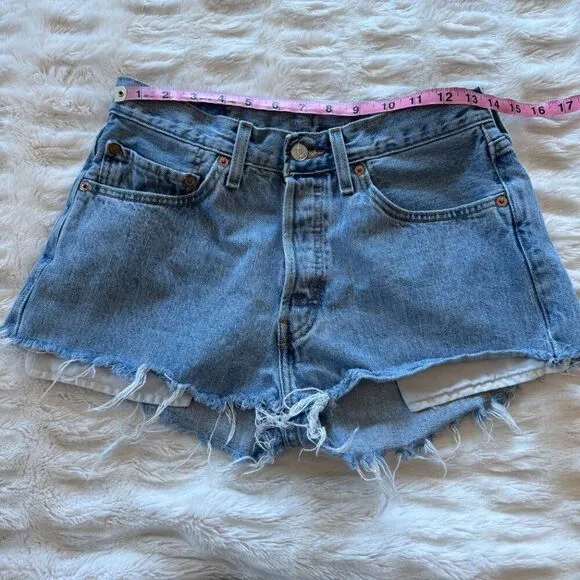 Levi's Light Blue Denim High Waisted Jean Shorts