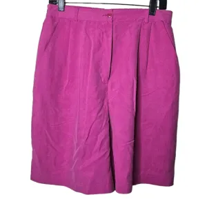 Liz Claiborne Collection Tropical Punch Pink High Waisted Silk Shorts Size 12
