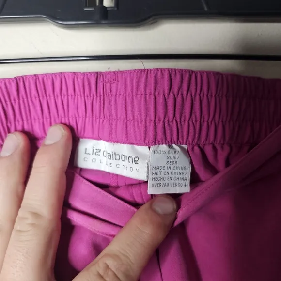 Liz Claiborne Collection Tropical Punch Pink High Waisted Silk Shorts Size 12
