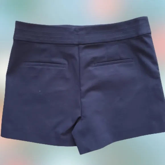 LOFT high waist triple button shorts, 40&quot;, blue