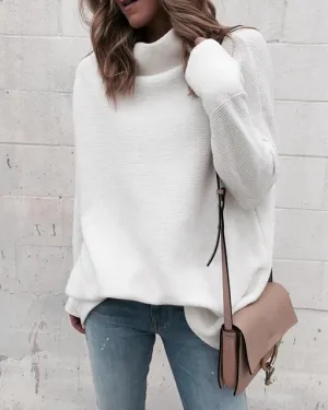 Long Sleeve Autumn Winter Sweater Women White Knitted Sweaters