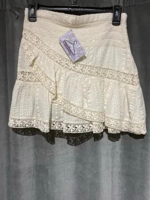 Love Shack Fancy Ivory Eyelet FLare Mini Skirt
