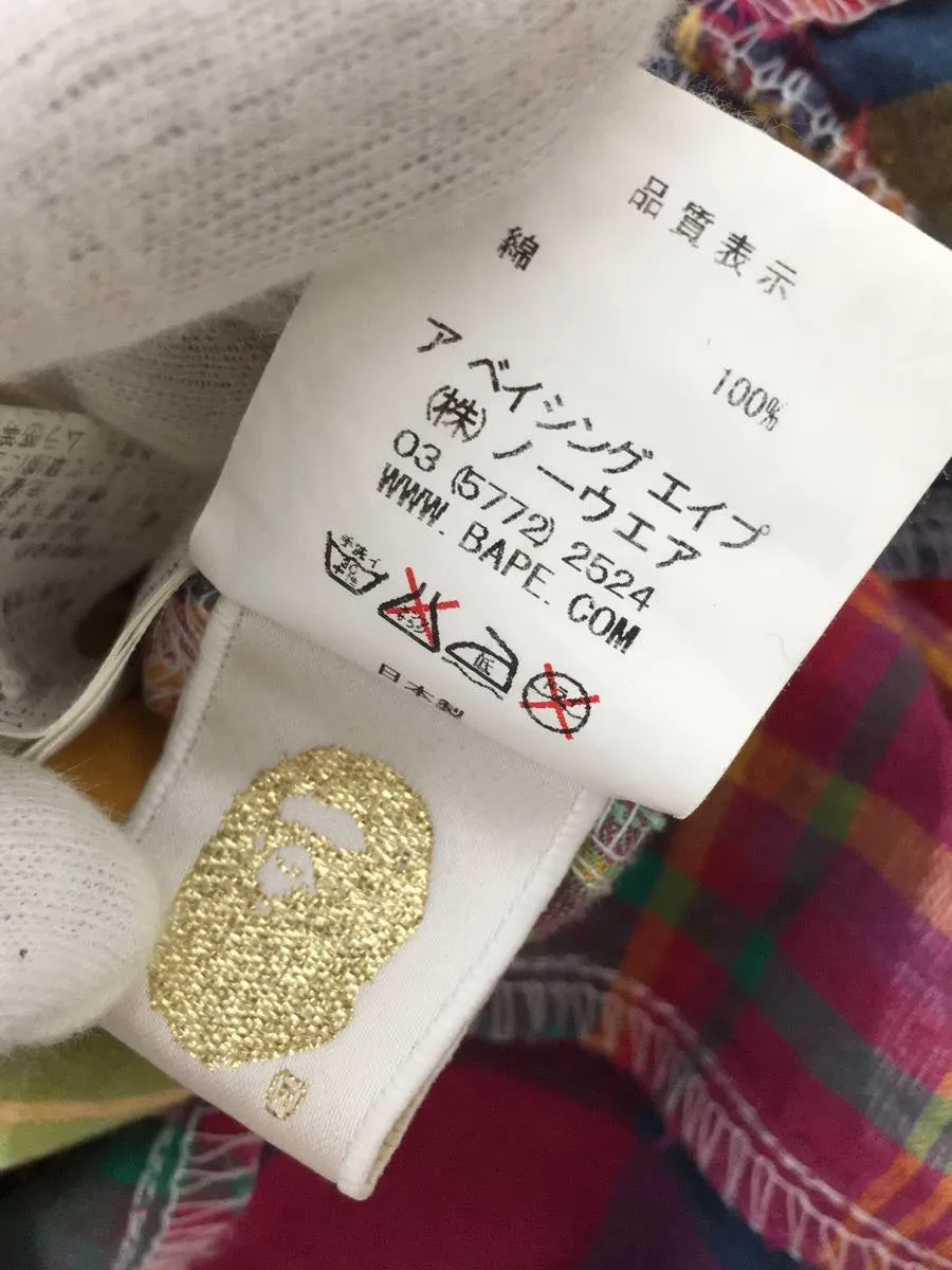 [M] A Bathing Ape Bape Patchwork Plaid L/S Shirt B