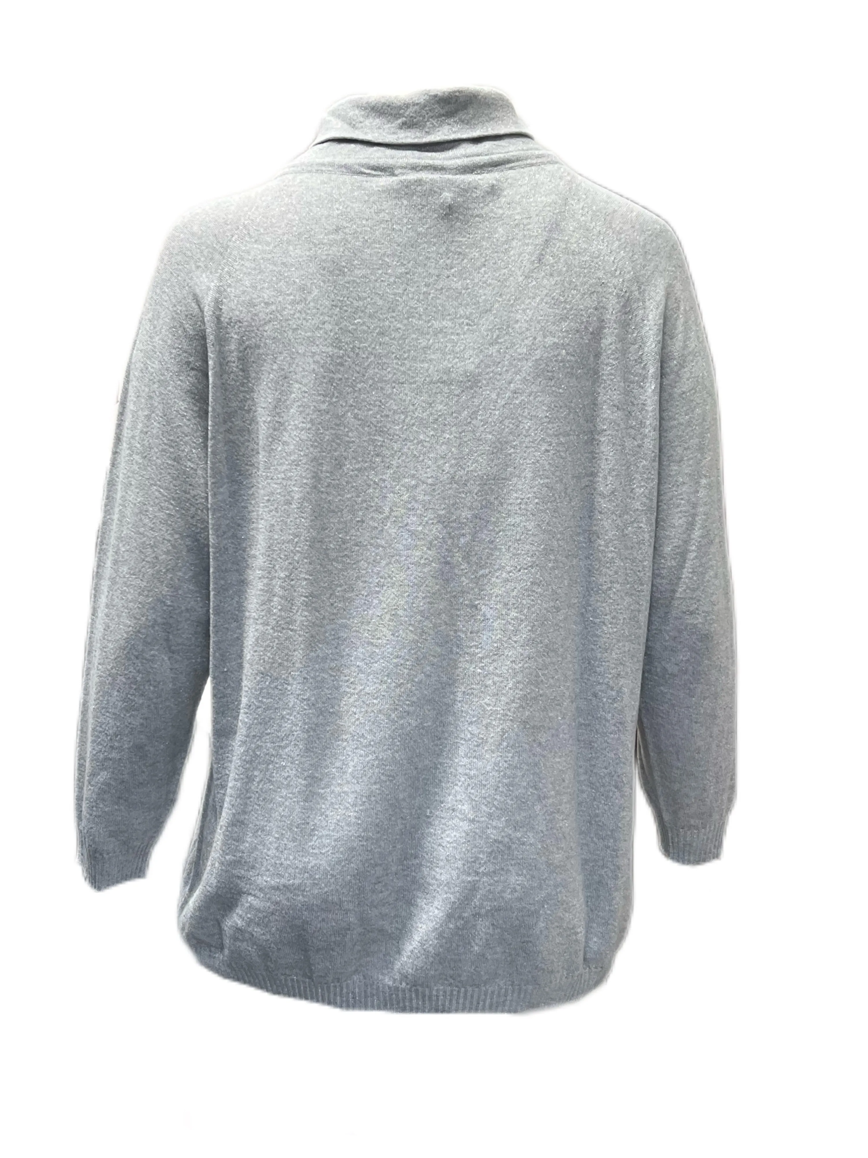 Marina Rinaldi Women's Grey Airone Turtleneck Sweater NWT