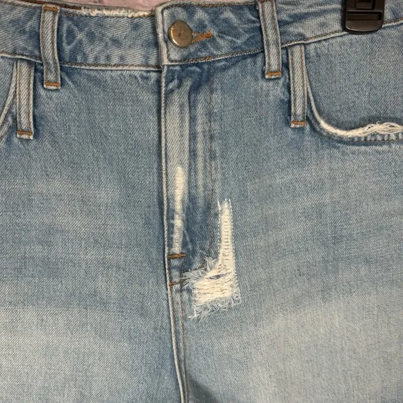 Marissa‎ Webb high waisted denim jean shorts light wash distressed women size 28