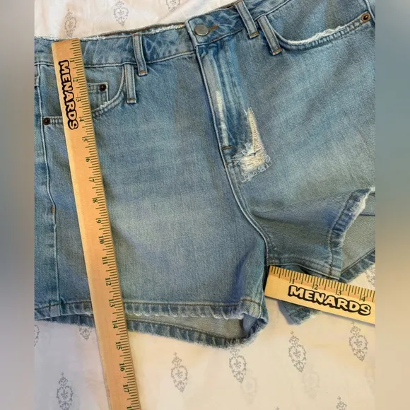Marissa‎ Webb high waisted denim jean shorts light wash distressed women size 28