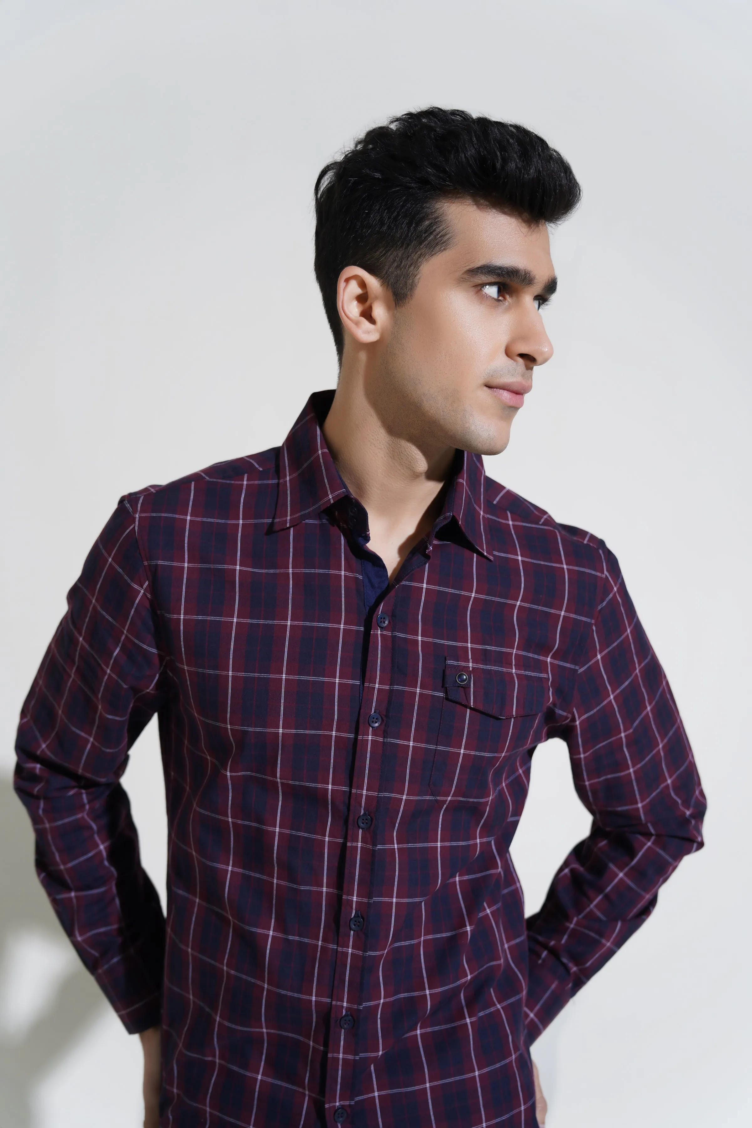 Maroon Plaid Shirt