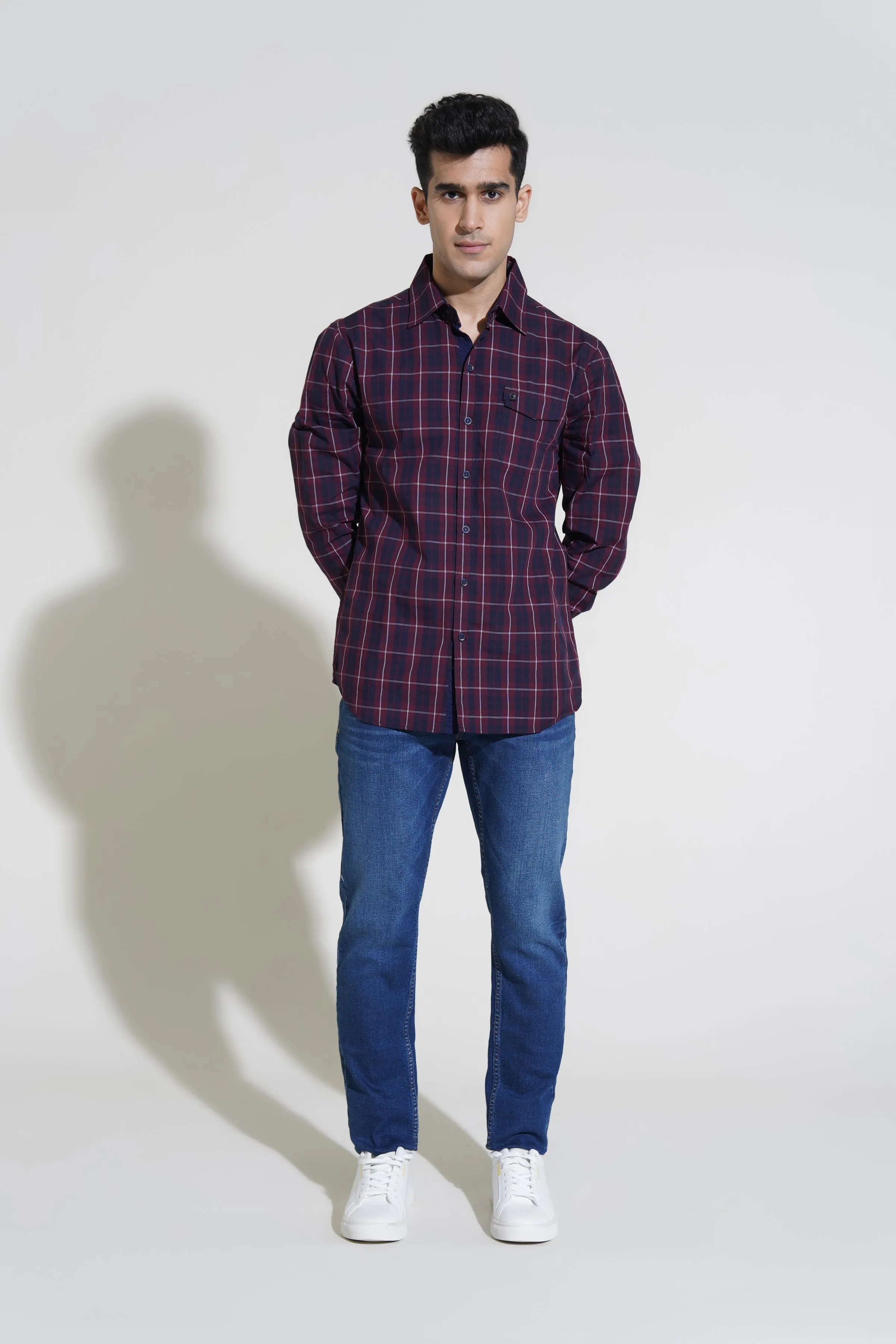 Maroon Plaid Shirt