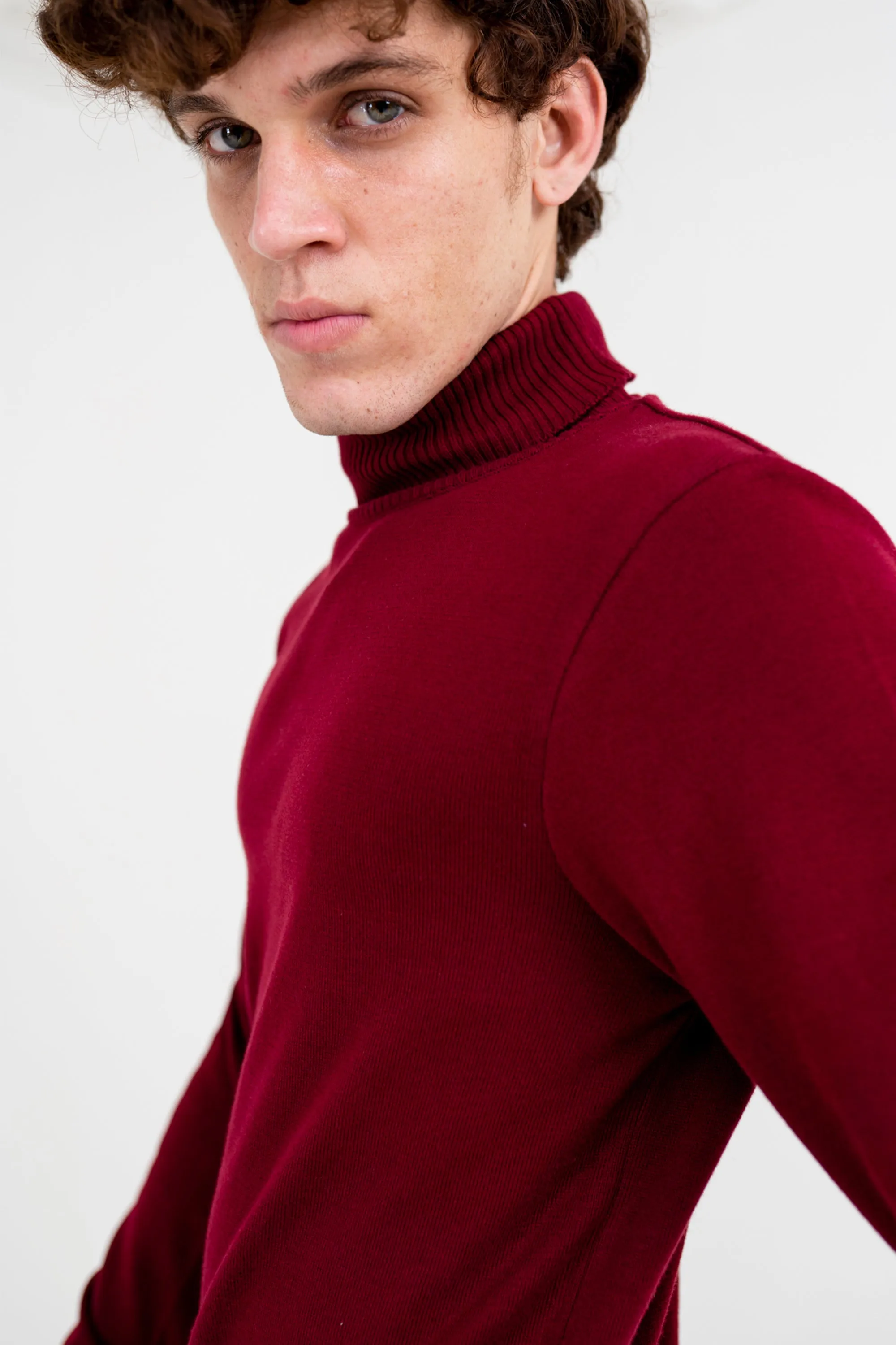 Maroon Roll Neck