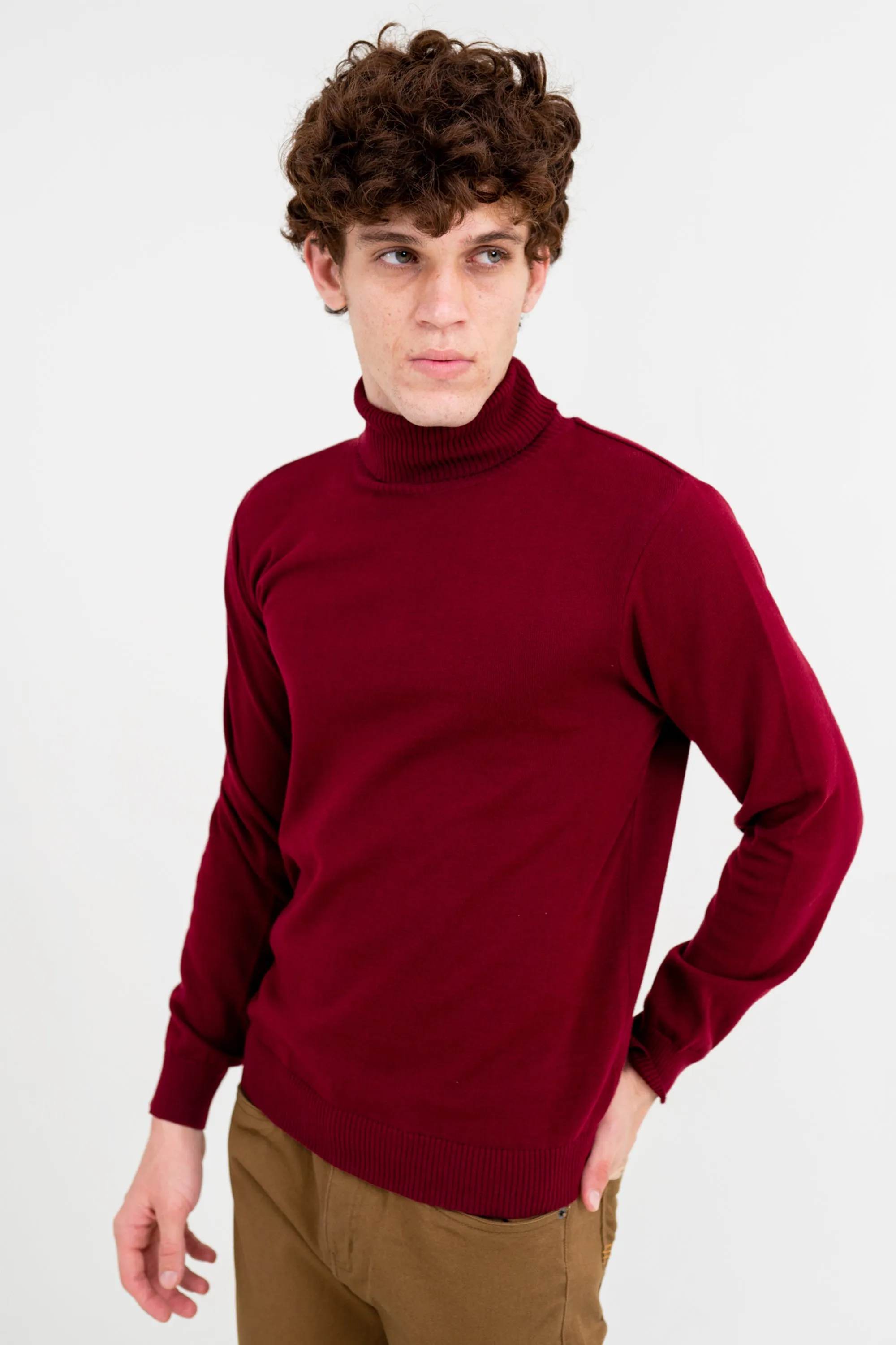 Maroon Roll Neck