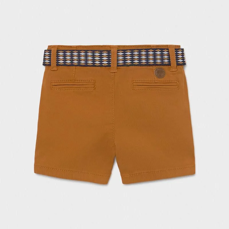 Mayoral Pique Shorts With Belt Baby Boy - Biscuit