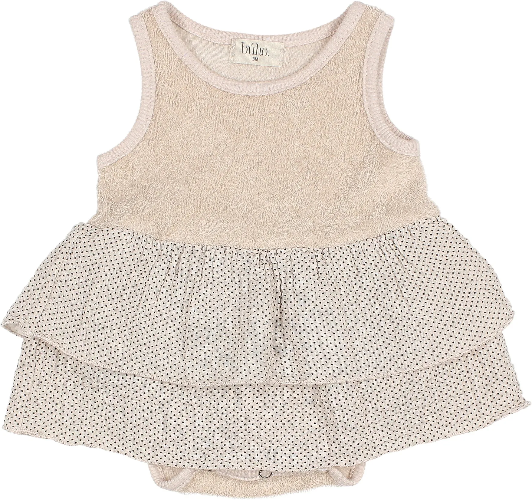 MINI DOTS COMBI DRESS - ROSE