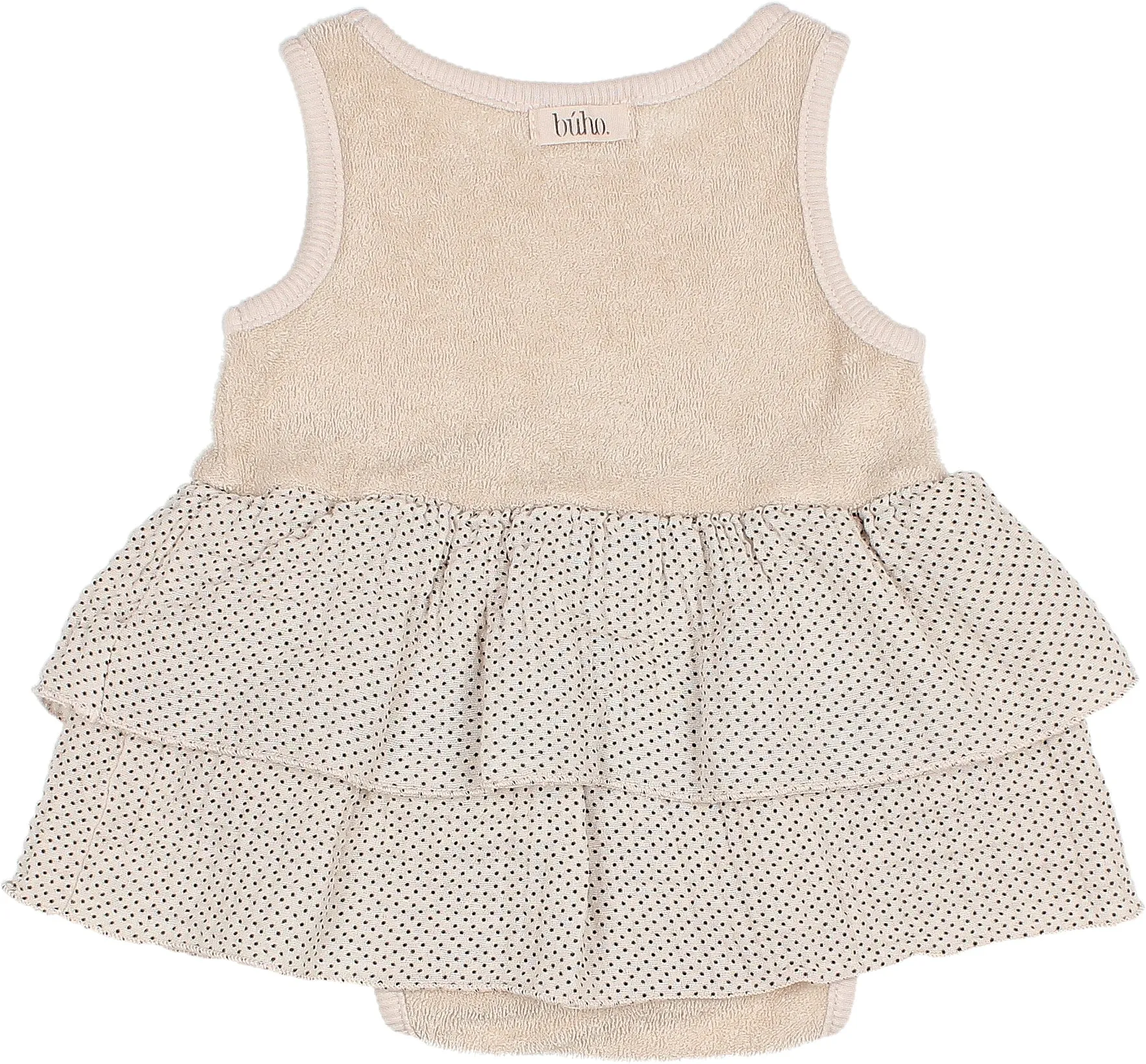 MINI DOTS COMBI DRESS - ROSE