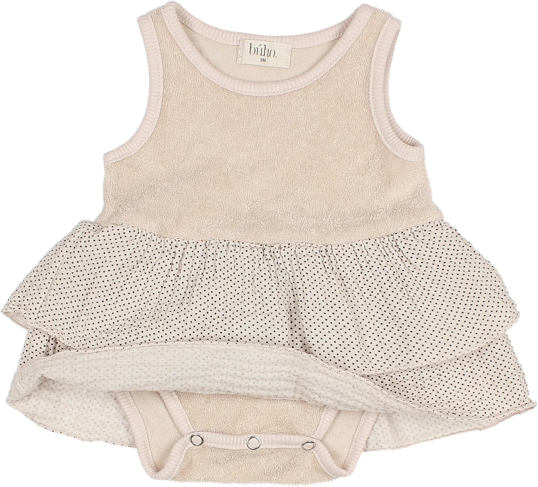 MINI DOTS COMBI DRESS - ROSE