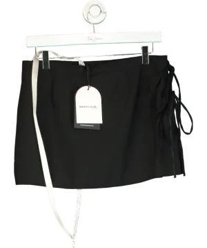 Mistress Rocks Black Side-tie Slim-fit Cotton Mini Skirt UK M