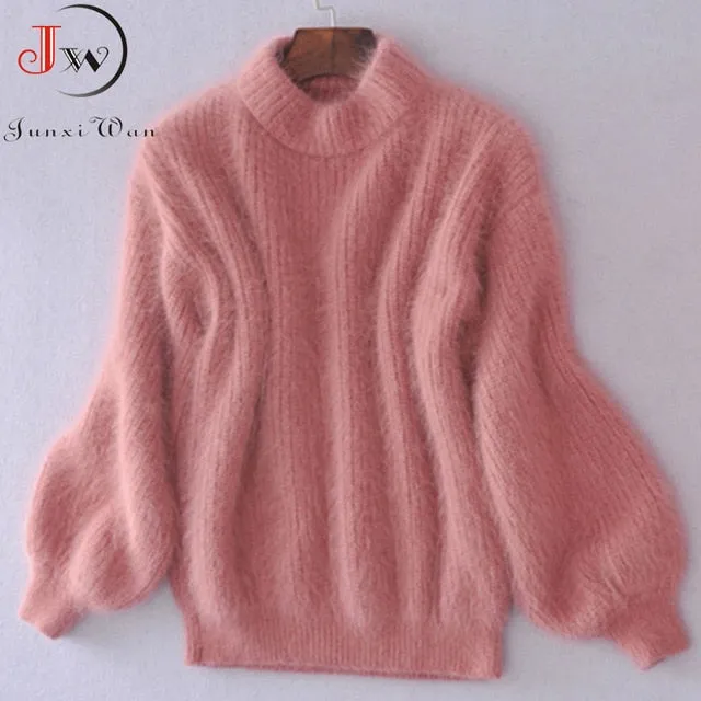 Mohair Thick Turtleneck Sweater(One Size)