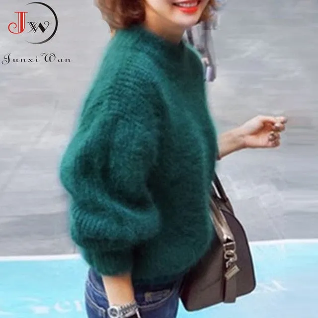 Mohair Thick Turtleneck Sweater(One Size)