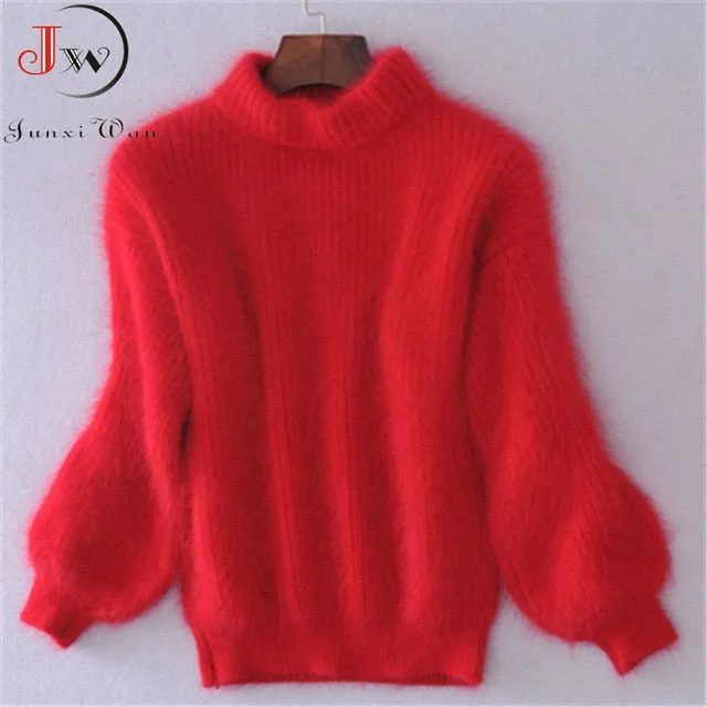 Mohair Thick Turtleneck Sweater(One Size)