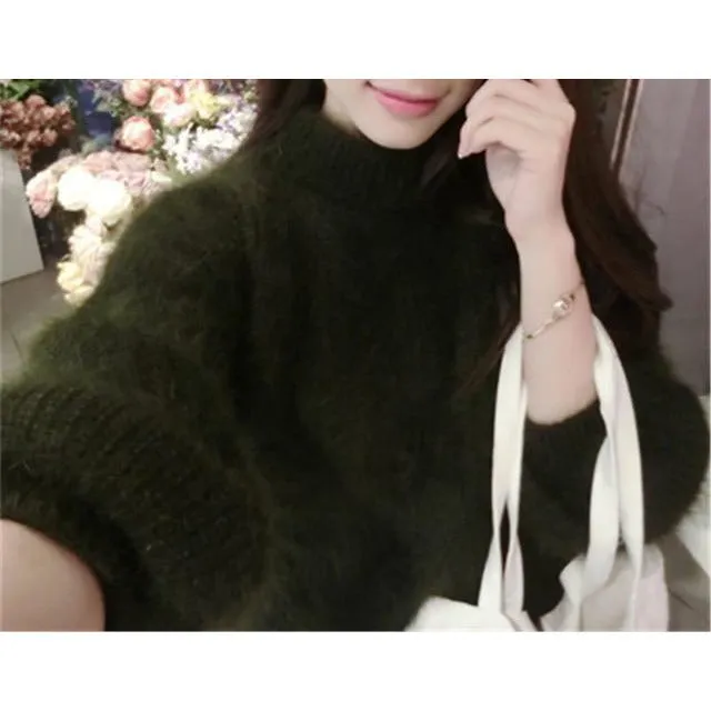 Mohair Thick Turtleneck Sweater(One Size)