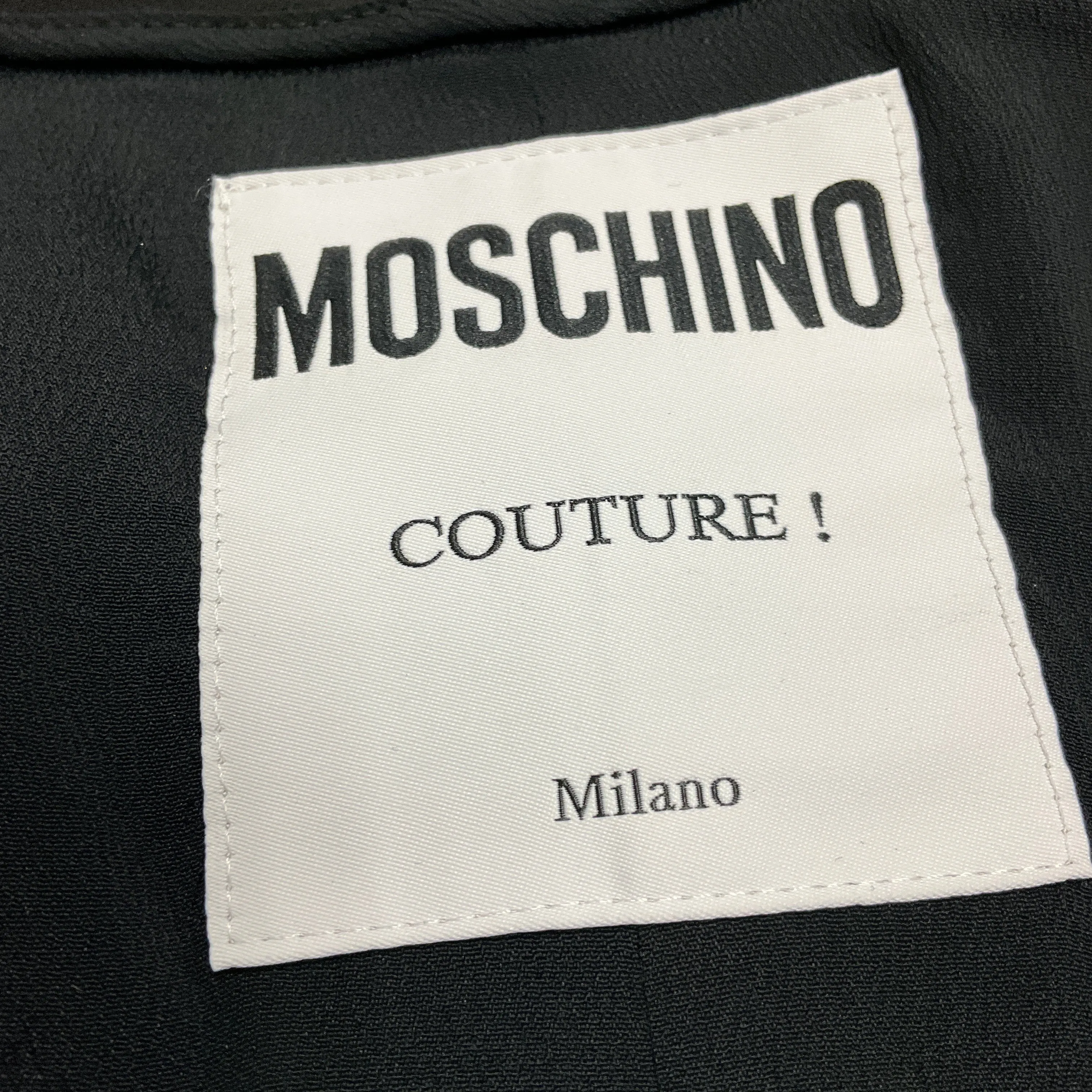 Moschino Couture Black / White 2022 Crochet Trim Crepe Skirt