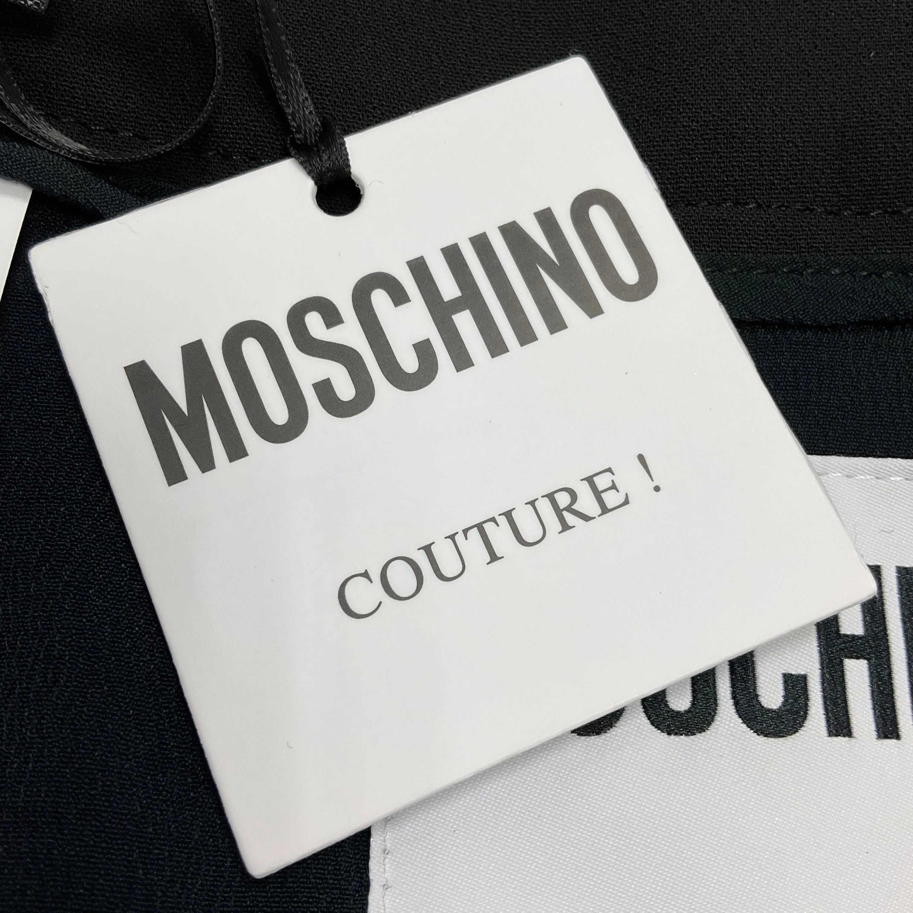 Moschino Couture Black / White 2022 Crochet Trim Crepe Skirt