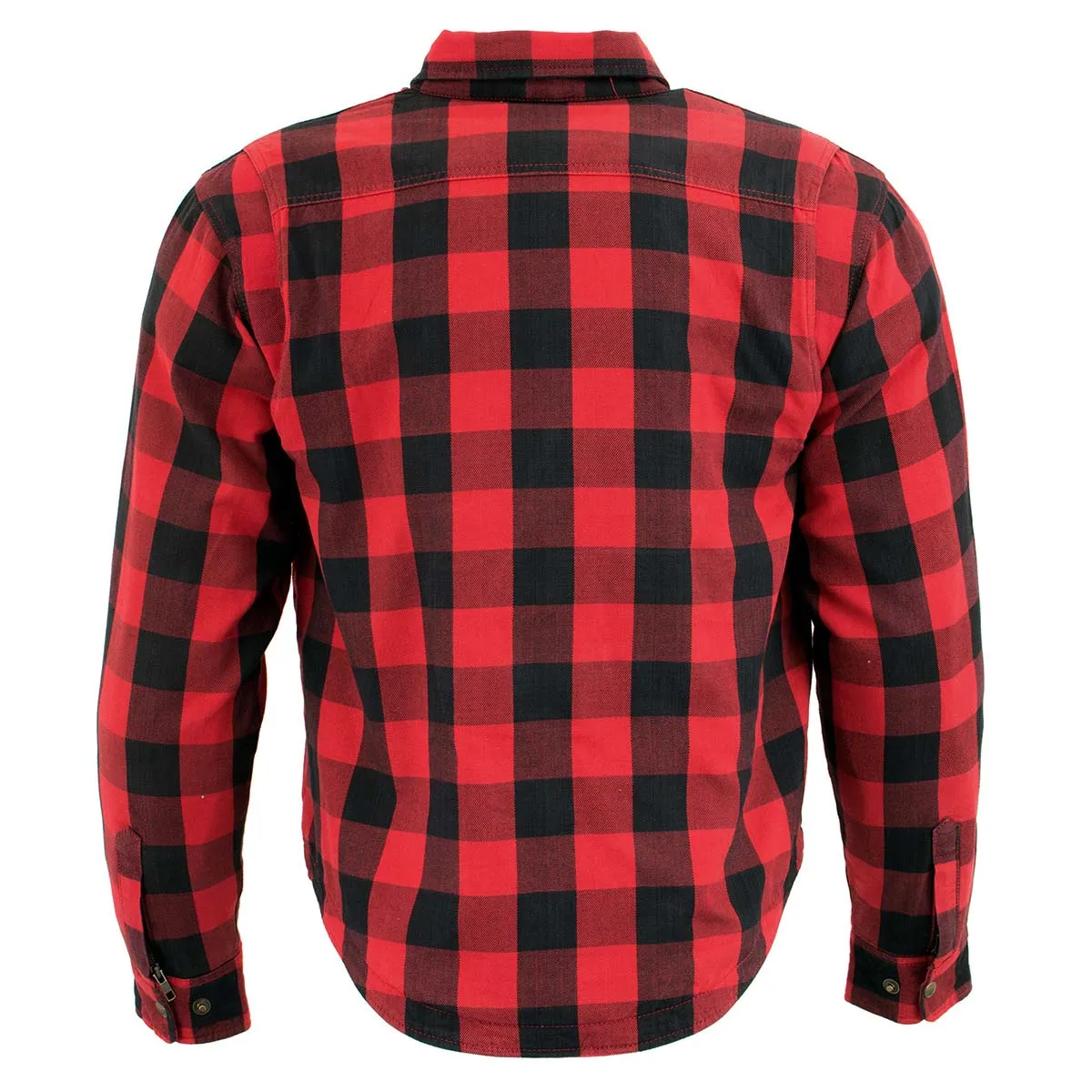 MPM1631 Men's Plaid Flannel Biker Shirt with CE Approved Armor - Reinforced w/ Aramid Fiber