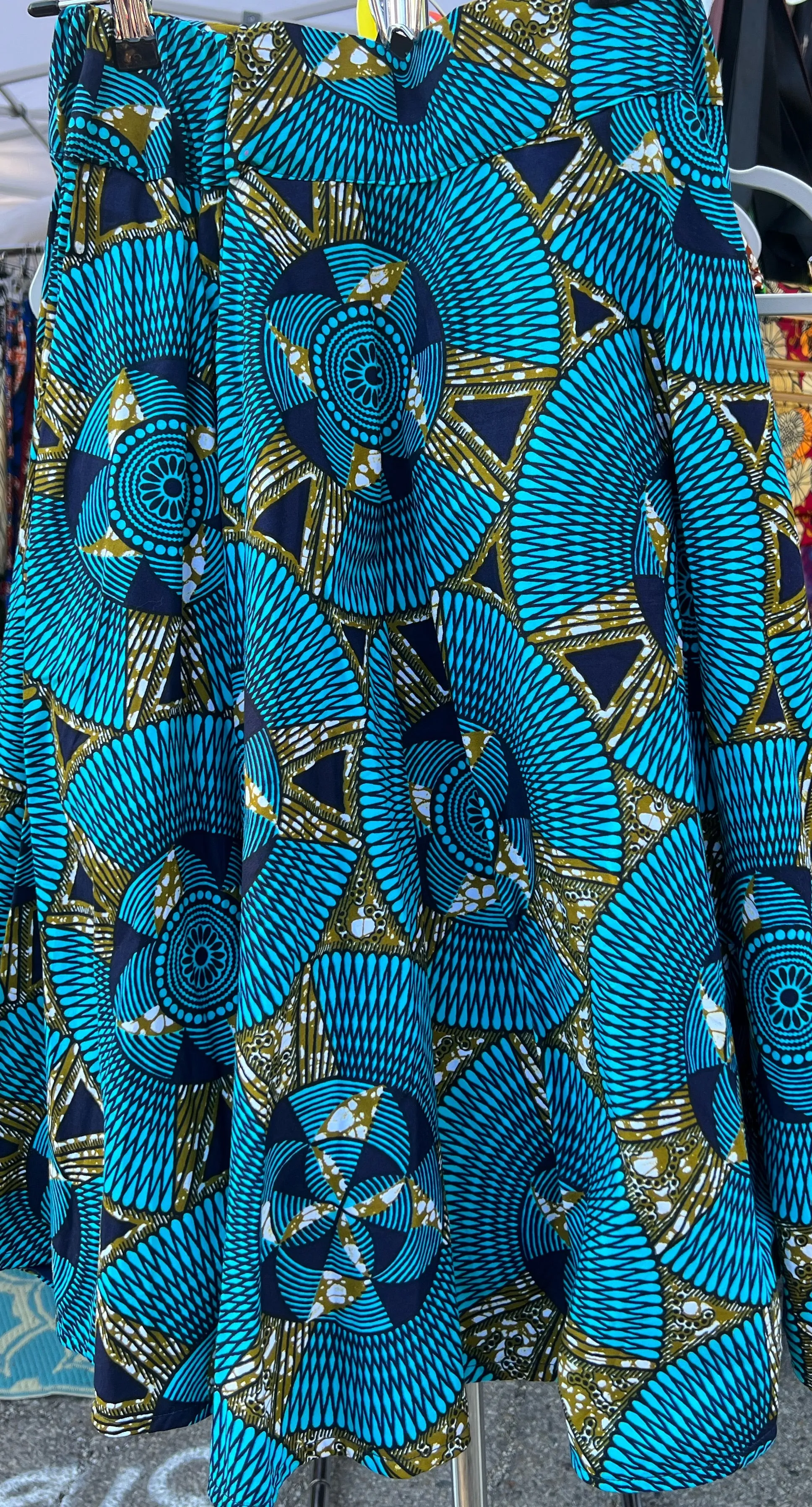 New 2023- Layo Full Midi -Skirt- Turquoise and Gold