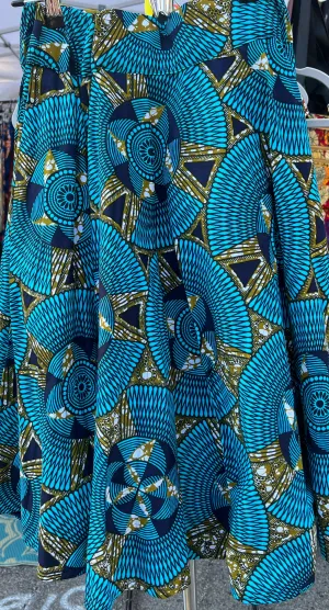 New 2023- Layo Full Midi -Skirt- Turquoise and Gold