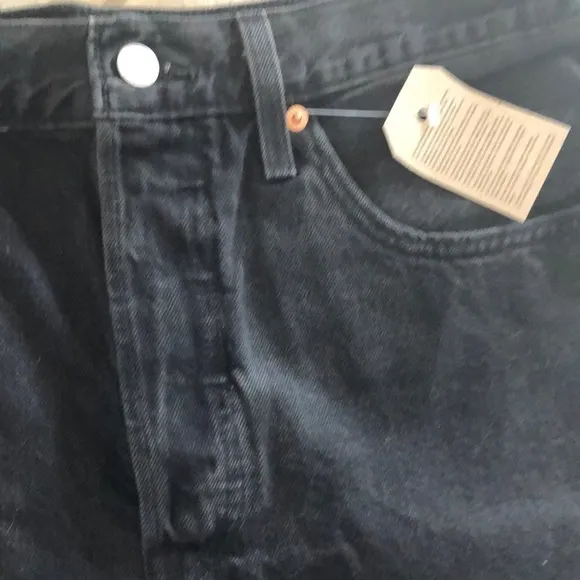 NEW Levi’s 501 Black Jean Shorts Size 30 Distressed Frayed Hem High Rise Cotton