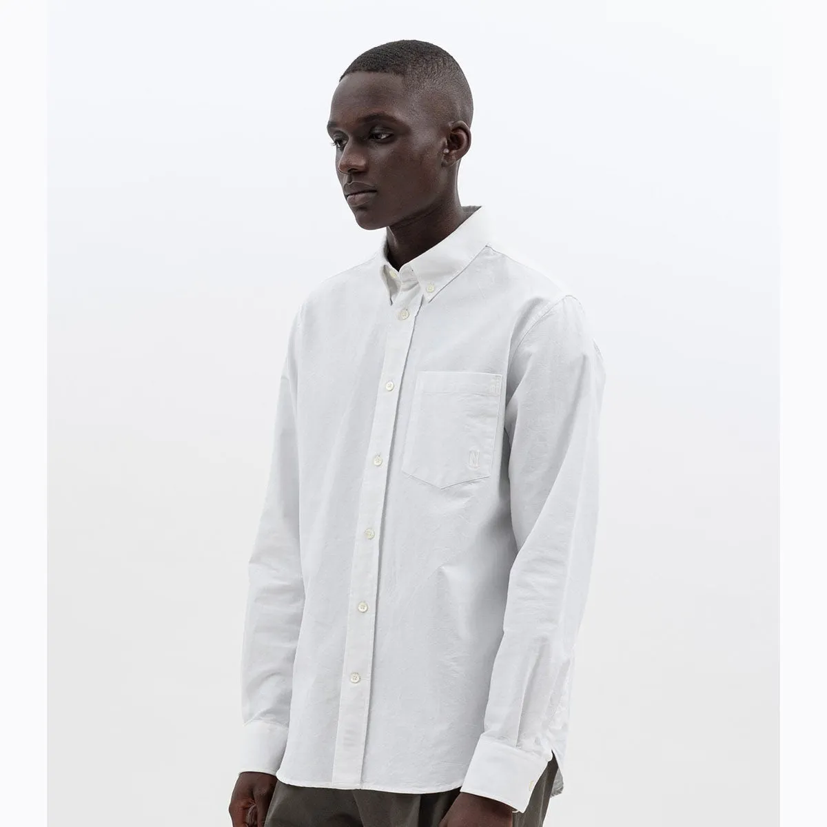 Norse Projects Algot Oxford Monogram White