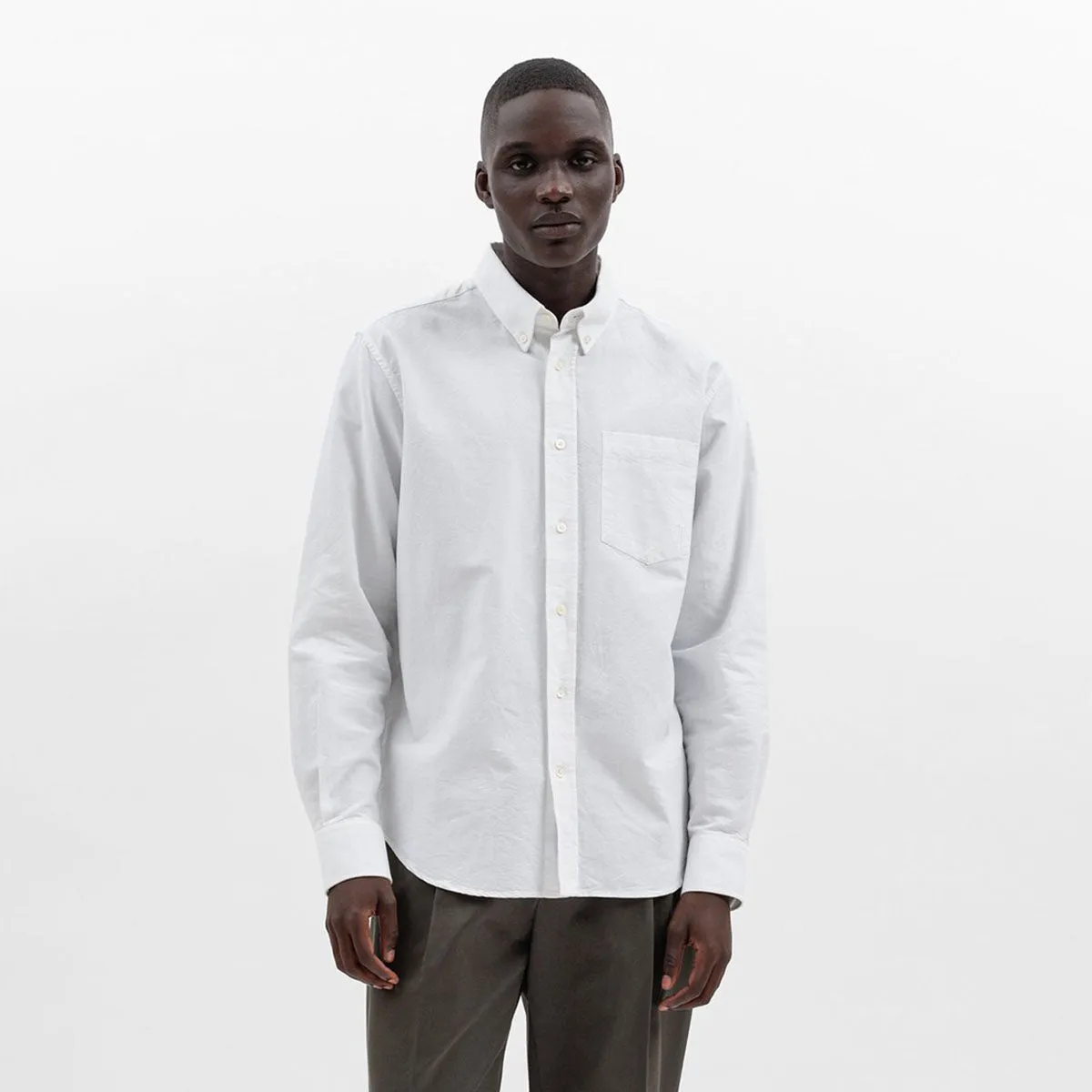 Norse Projects Algot Oxford Monogram White